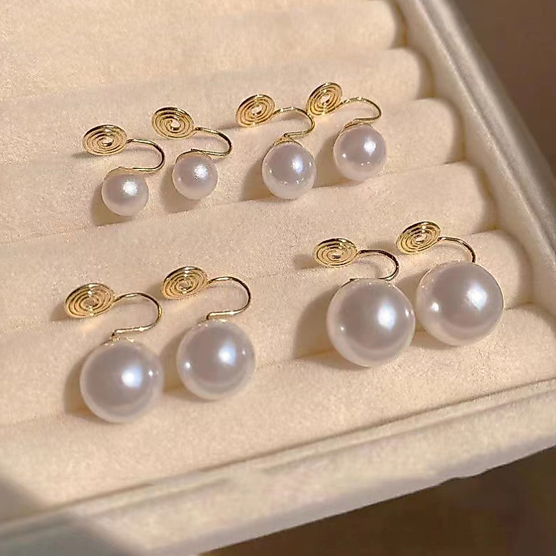 หลายขนาด Elegant Pearl Clip-On ต่างหู Retro High-End คลิปหูเครื่องประดับแฟชั่น/สามารถสวมใส่โดยไม่ต้องหูพาย
