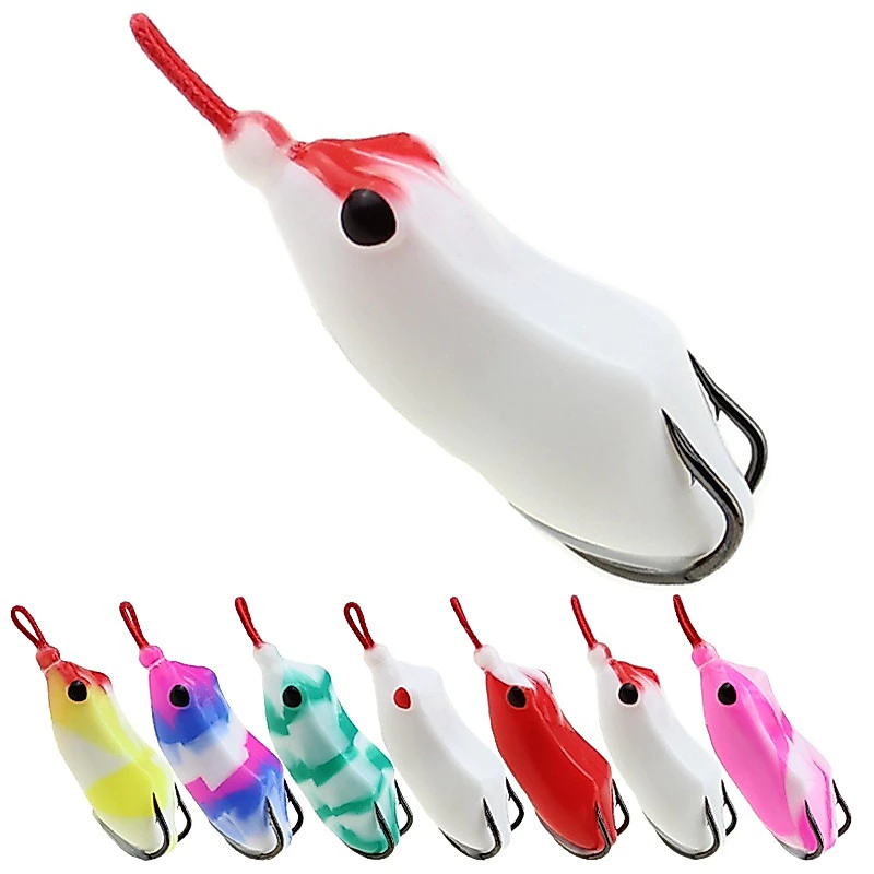 1 ชิ้นตกปลากบ Lure 5 ซม./10g 6.5 ซม./15g เหยื่ออ่อน Trough Hook Topwater Swimbait Bass Tackle