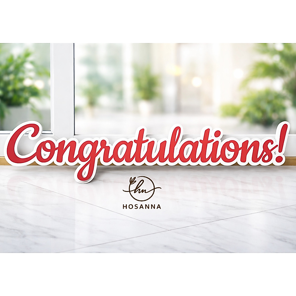 ป้ายCongratulations ป้ายตัวอักษรงานรับปริญญา | ป้ายตกแต่งงานเลี้ยง งานจบการศึกษา โฟมพรีเมี่ยม