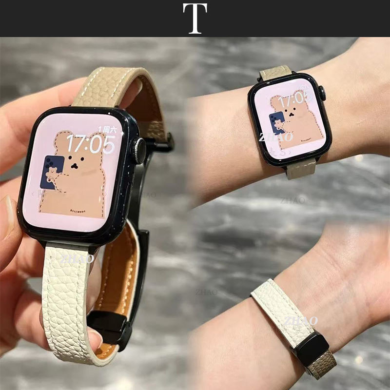 2สี สําหรับ Redmi Watch 4/5/6 Xiaomi Band 8 Pro 9 Pro strap สายรัดหนัง Magnetic Clasp เปลี่ยนสายรัดข้อมือหนังกันน้ํา