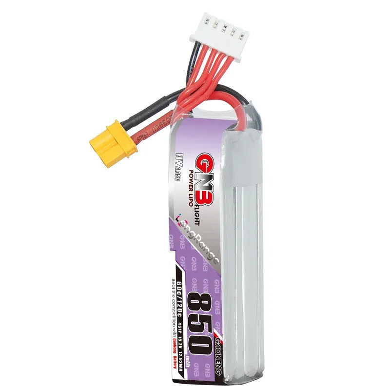 GAONENG GNB 4S 850mAh 15.2V HV 60C/120C Lipo แบตเตอรี่ XT30U-F ปลั๊กสําหรับ Beta85X Whoop Quadcopter