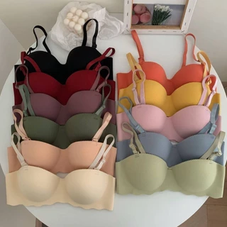 [พร้อมส่ง] บราไร้ขอบ ไร้โครง ดันทรงสวย อกชิดทันใจ ฟองน้ำนุ่ม ใส่สบาย สายปรับได้ เซต 4 สีคลาสสิก ไซส์ 32-38
