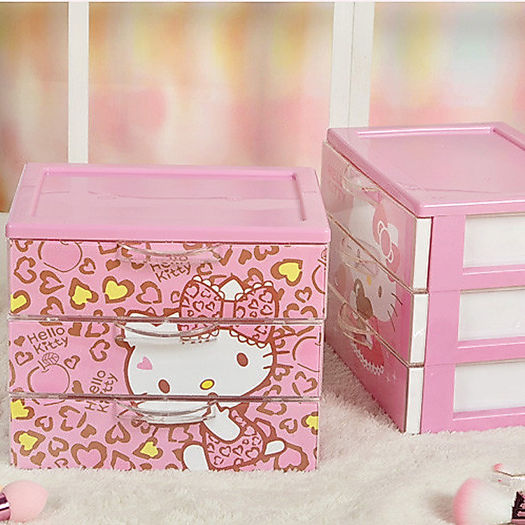 Melody Leopard Unicorn Pattern กล่องเก็บของแบบลิ้นชักสามชั้นสําหรับและอุปกรณ์เสริมเครื่องสําอาง