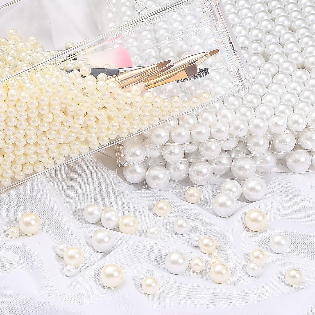 20-500 ชิ้น 2-18 มม. ไม่มีรู เลียนแบบลูกปัดมุกหลวมลูกปัดตกแต่ง DIY เครื่องประดับ Headwear สร้อยคอทําสําหรับผู้หญิง