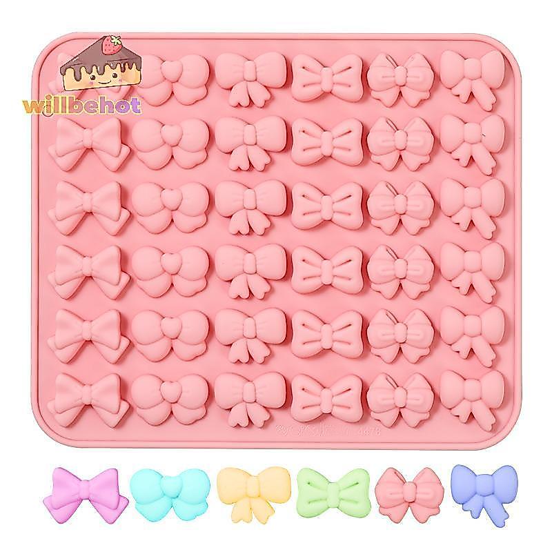[Willbehot-t] แม่พิมพ์ซิลิโคนโบว์ 6 รูปทรงที่แตกต่างกัน 36-Cavity Bow Chocolate F Ondant Mold สําหรับ Bowknot Cupcake, เค้ก, Sugar Craft [ใหม่]