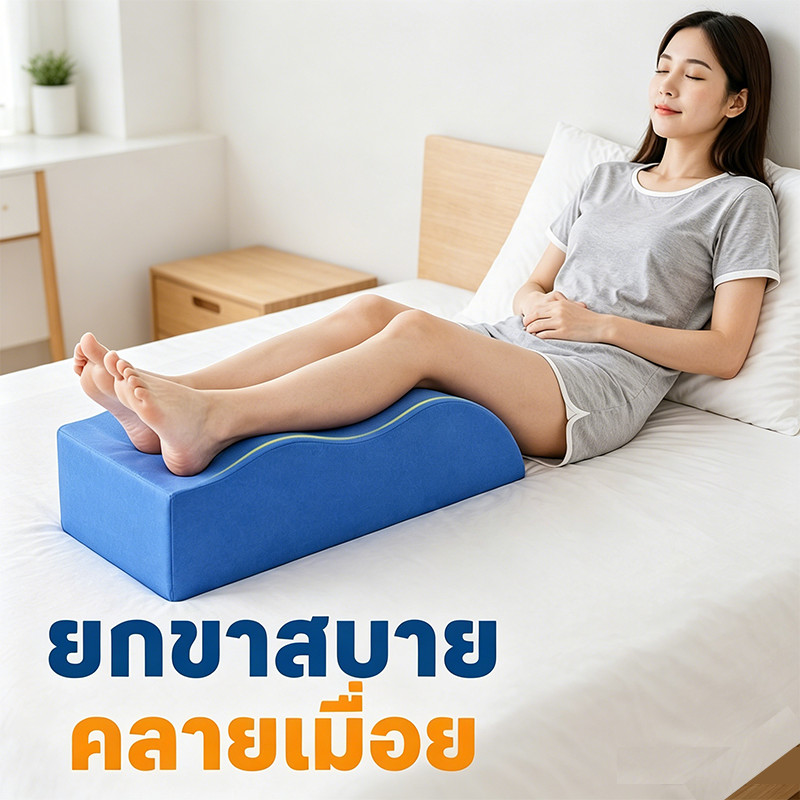 หมอนรองขา ยกขา เมมโมรี่โฟม ลดบวม รองขาหลังผ่าตัด คนท้อง ผู้สูงอายุ ปลอกถอดซักได้
