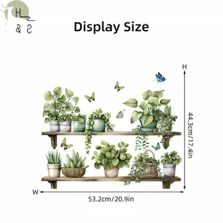 [H&S] สีน้ํากระถางต้นไม้ Butterflies Wall Stiers สําหรับตกแต่งห้องนั่งเล่นสติ๊กเกอร์ติดผนังห้องนอนตกแต่งบ้าน Baground {th}