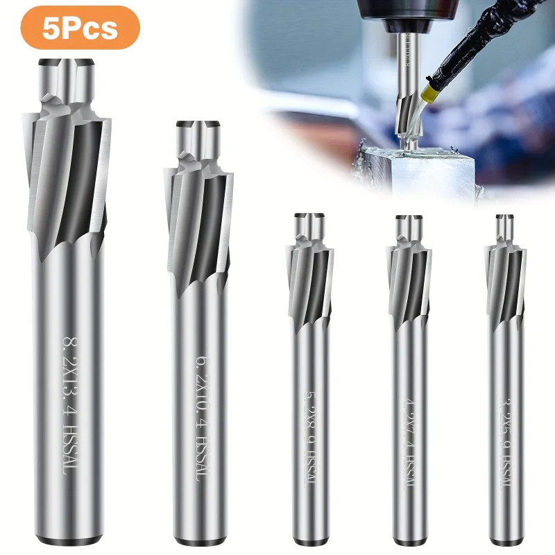 HSS Counterbore End Mill M3-M8 Pilot Slotting เครื่องมือ Countersink Milling Cutter Countersunk เจาะแบน Counterbore เจาะบิต