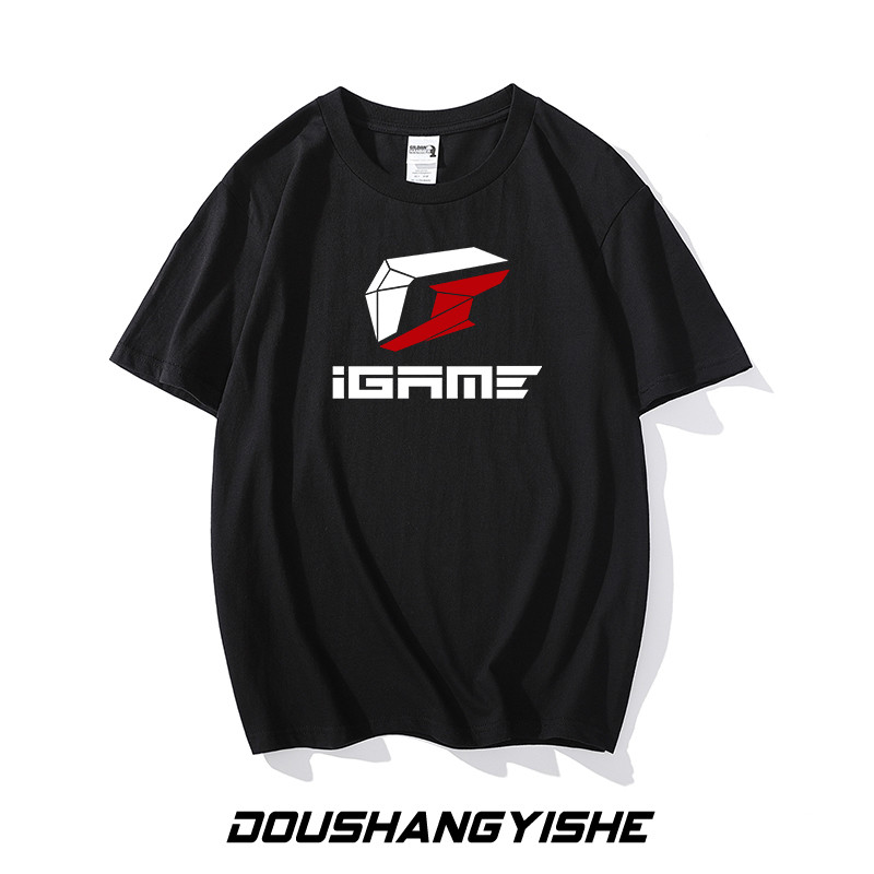Color Rainbow igame กราฟิกการ์ดบาร์ผลิตภัณฑ์สําหรับเล่นเกมแขนสั้นคอกลมเสื้อยืดผ้าฝ้ายแท้คอมพิวเตอร์เ