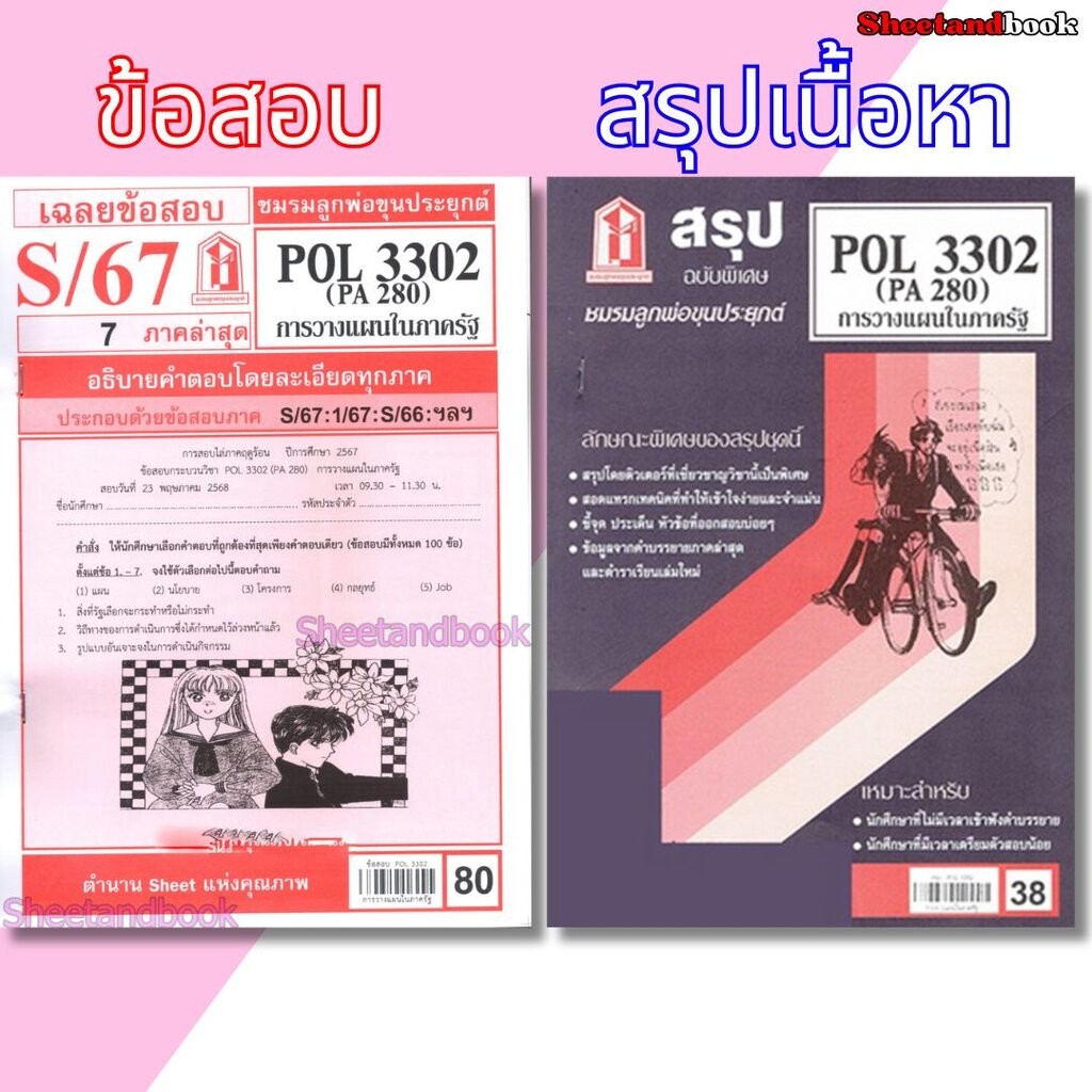 ชีทราม ข้อสอบ POL3302 (PA280) การวางแผนในภาครัฐ (ข้อสอบปรนัย) Sheetandbook PKS0164