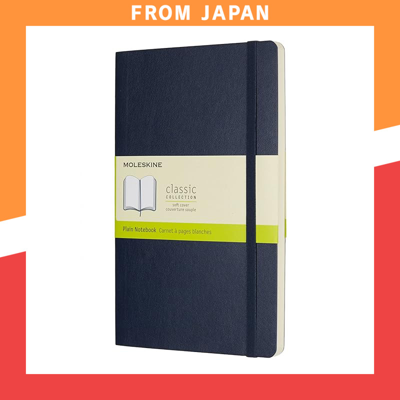 Moleskine Classic Notebook Softcover Plain Large Size (13cm x 21cm) Sapphire Blue QP618B20