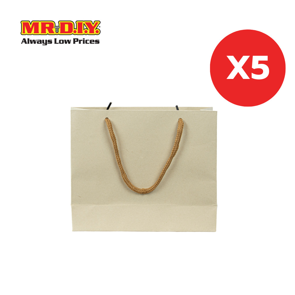 [5 แพ็ก] MR.D.I.Y. ถุงกระดาษน้ำตาลเชือกกลม ขนาด 6 X 8 X 5 ซม.