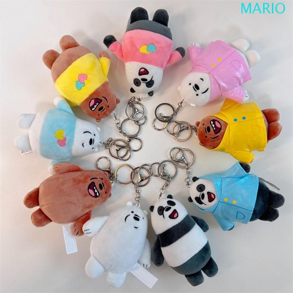 MARIO We Bare Bears จี้, ยัดตุ๊กตากระเป๋า Charm Ice Bear พวงกุญแจ, สําหรับเด็กการ์ตูน 10 ซม. Kawaii 
