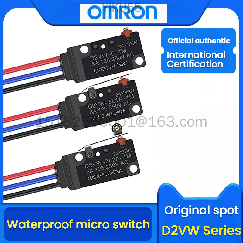 Omron มินิสวิตช์กันน้ําขนาดเล็ก D2VW-5L1A-5L2A-1M -2M ลูกกลิ้งจํากัดปุ่มเดินทาง