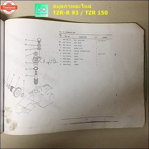สมุดภาพอะไหล่ / คู่มือรายการอะไหล่ TZR-R 93 / TZR 150