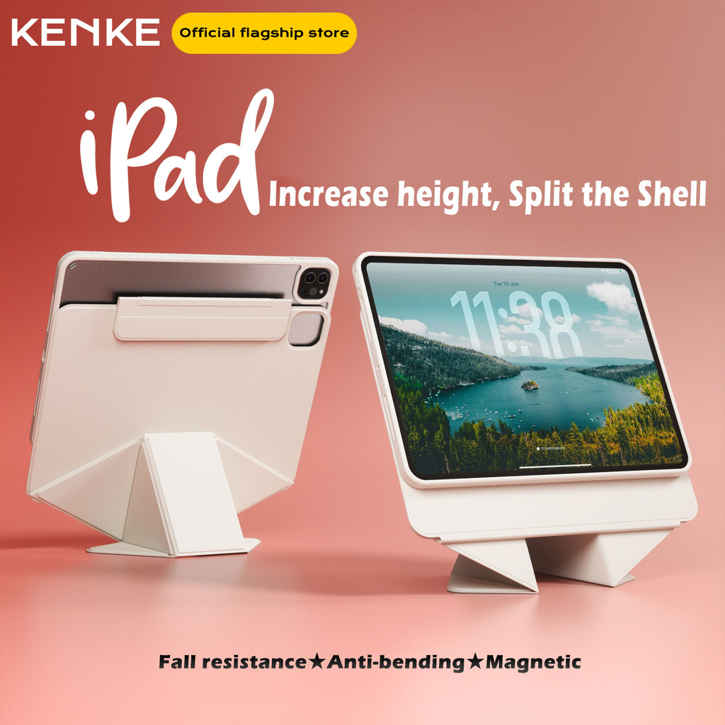 เคส iPad KENKE - เคส แม่เหล็ก สามารถถอดได้ หมุน 360 องศา เคส ipad M4 Pro 11 นิ้ว ปี 2026 Air 13 นิ้ว