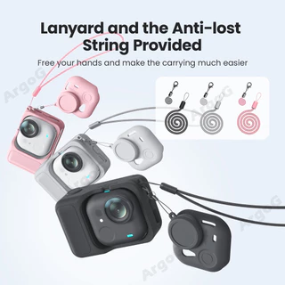 aMagisn เคสซิลิโคนสำหรับ Insta360 GO Ultra นุ่ม กันกระแทก พร้อมสายคล้องและสายกันหล่น อุปกรณ์เสริม GO Ultra