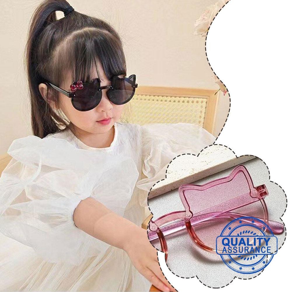 แว่นกันแดดออกแบบการ์ตูนสีสดใสสำหรับเด็กสาว รุ่น R6f6