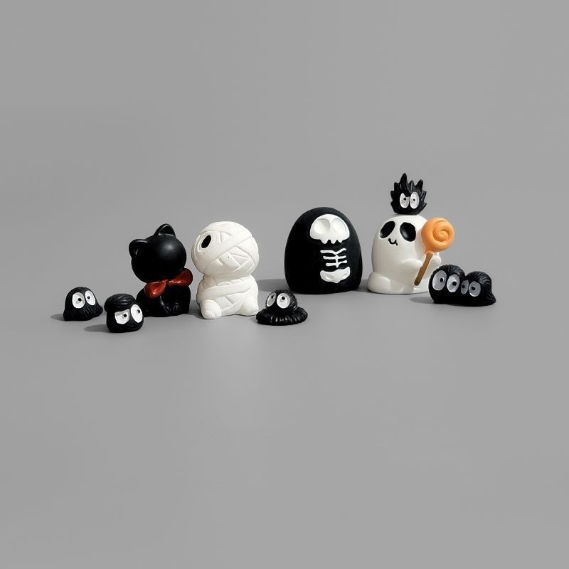 น่ารัก Briquettes Elf Mini Ghost เครื่องประดับรถตําแหน่งการทํางาน Center Control Dashboard ฮาโลวีนตุ