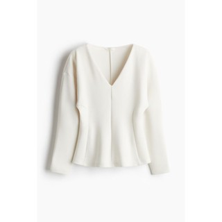 H&M(เอชแอนด์เอ็ม) เสื้อท็อปสกูบ้ารูปทรงเข้ารูปเอว ผู้หญิง 13…