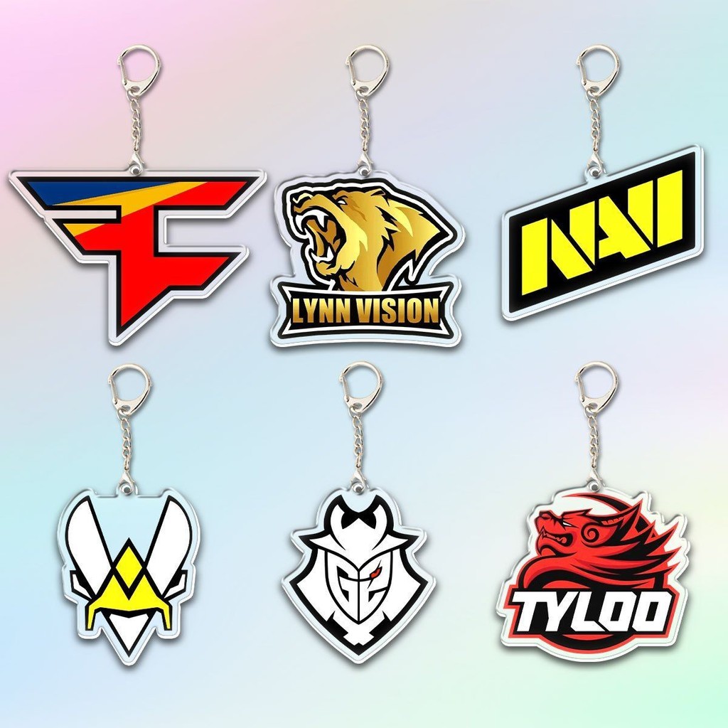 CSGO esports team keychain, Vitality, tyloo, G2, navi game keychain, acrylic transparent material