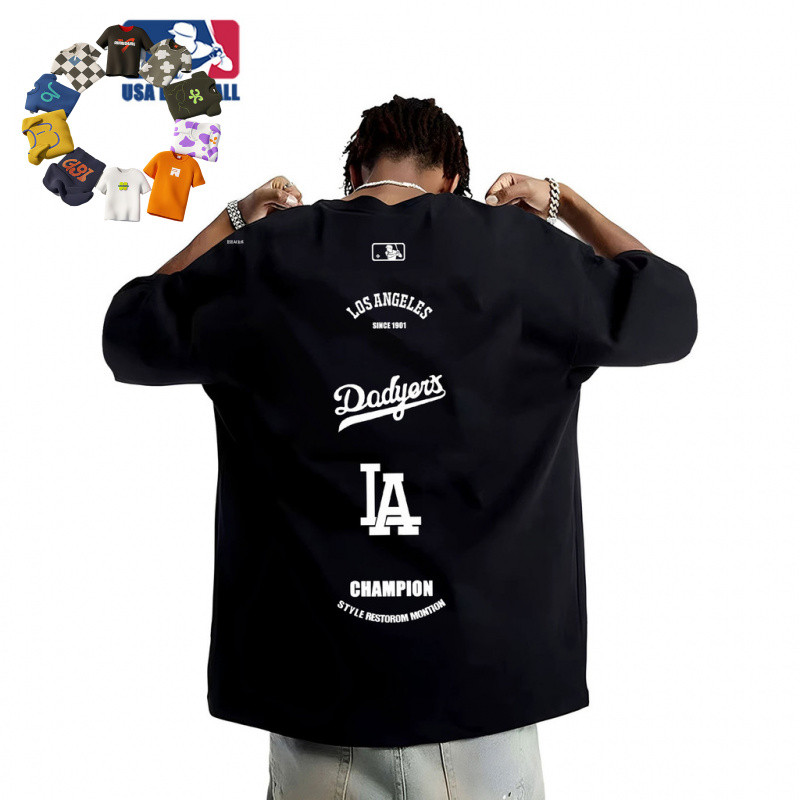 ((จัดส่ง 24 ชั่วโมง) Mens American Los Angeles Dodgers Baseball Uniform T-Shirt, เสื้อยืดแขนสั้น, เส
