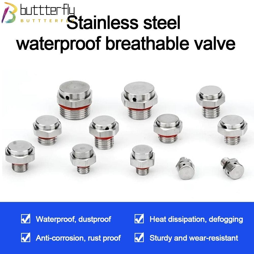 BUTTTERFLY ปลั๊กระบายโลหะ, M5 M6 M8 M10 M12 วาล์วระบายอากาศกันน้ํา, สกรูใน 304 สแตนเลส Breather Vent Valve