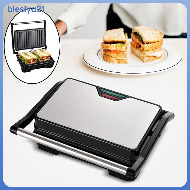 [blesiya21] Panini Press Grill Panini Maker ขนาดกะทัดรัดพร้อมที่จับ 750W เครื่องทําอาหารเช้าสําหรับข
