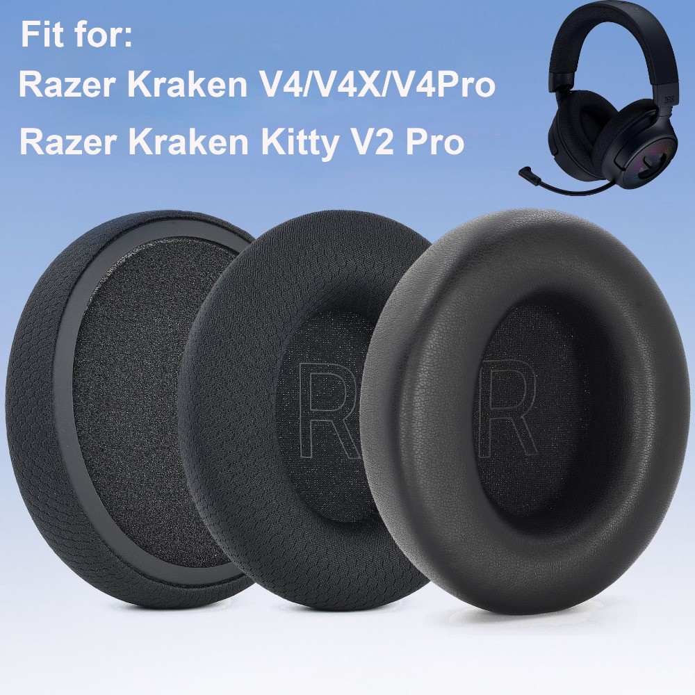 เปลี่ยนแผ่นรองหูฟังสําหรับ Razer Kraken V4/V4X/V4Pro/Kitty V2 Pro หูฟังสําหรับเล่นเกมแผ่นรองหูฟังเบา
