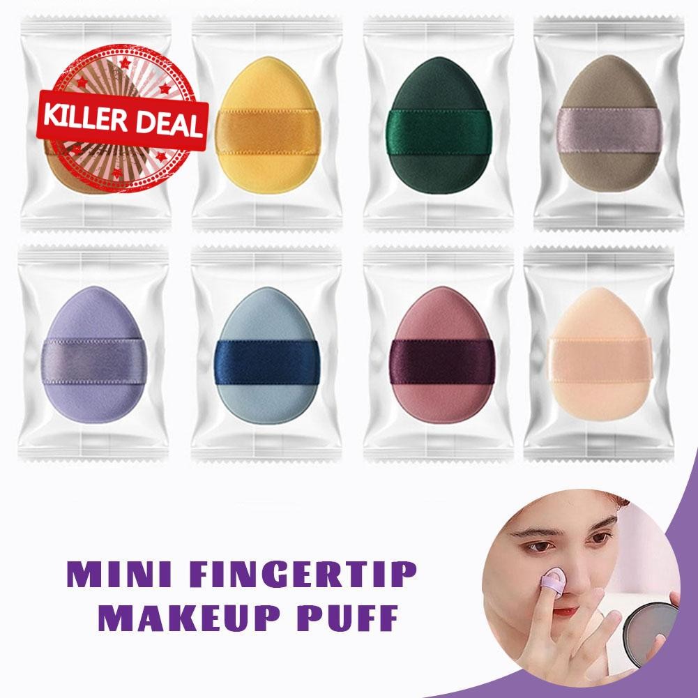 Mini Finger Powder Puff Double-sided Water Drop-shaped เหมาะสําหรับทั้งแห้งและเปียก O1d5