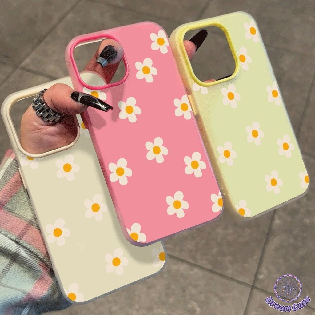 เคสไอโฟน 11 น่ารักลูกอมใหม่ดอกเดซี่ 2 In 1 สำหรับ IPhone 7Plus 15 11 14 16 12 13 Pro Max X 6s 16 15 7 8 Plus XS Max XR