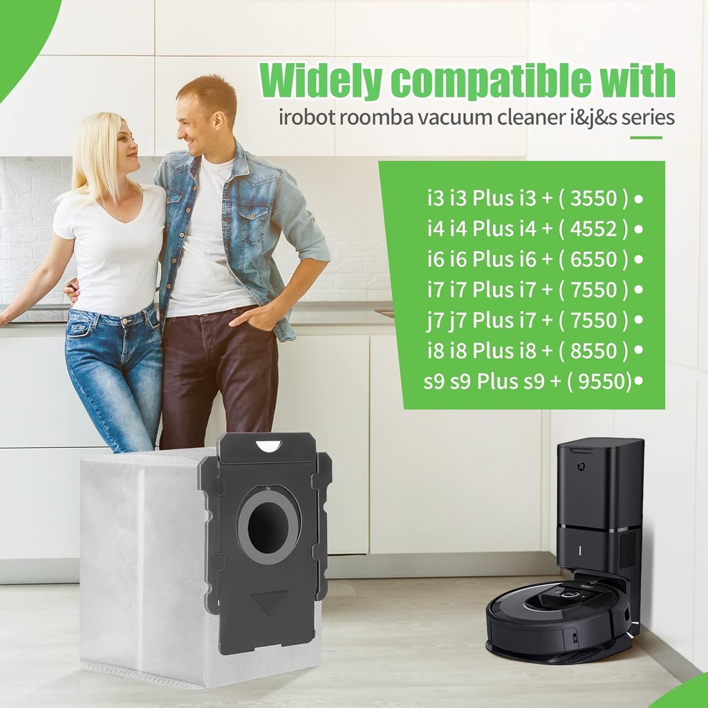 12 แพ็คถุงสูญญากาศสําหรับ Roomba กระเป๋า i&j&s Series, เปลี่ยน Roomba ถุงสูญญากาศสําหรับ Roomba i3 i