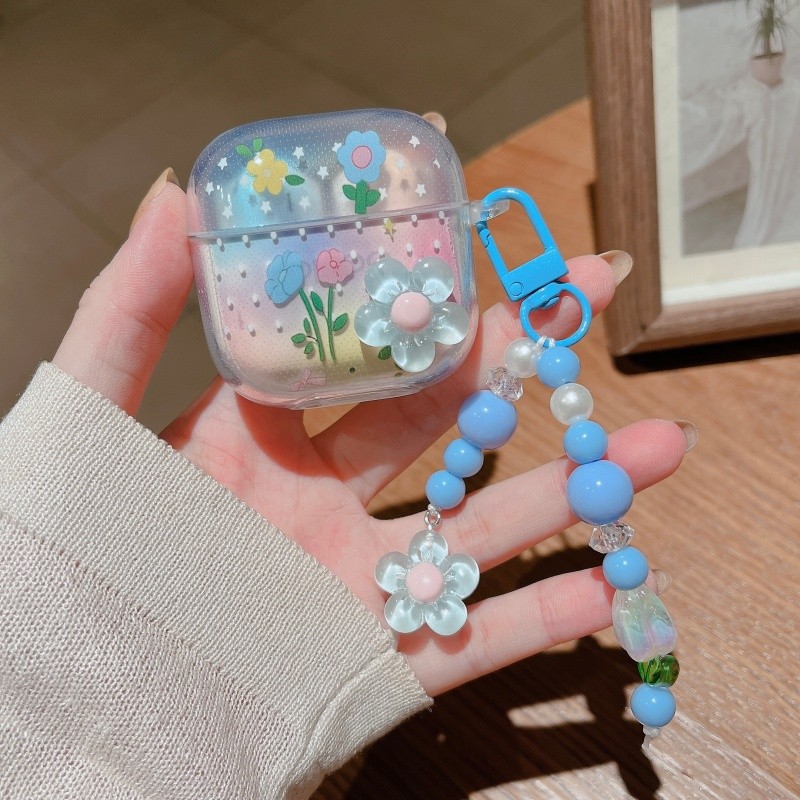 แฟชั่นเคสสําหรับ OPPO Enco Buds 3 หูฟังโปร่งใสน่ารักและน่ารักเคสป้องกันแบบนุ่มพร้อมตะขอ