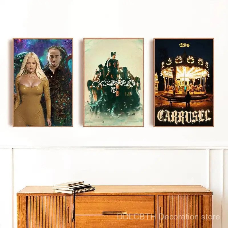 นักร้อง Ozuna Carrusel โปสเตอร์ Gallery พิมพ์ Self กาวตกแต่งบ้านตกแต่ง Wall Decals สติกเกอร์ห้องนั่ง