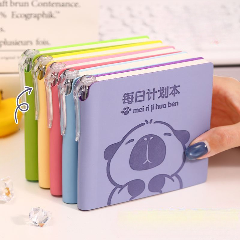 Mini Daily Portable Plan Pocket Learning Portable Plan วินัยในตนเอง Punch-in Square Notepad a6 Noteb