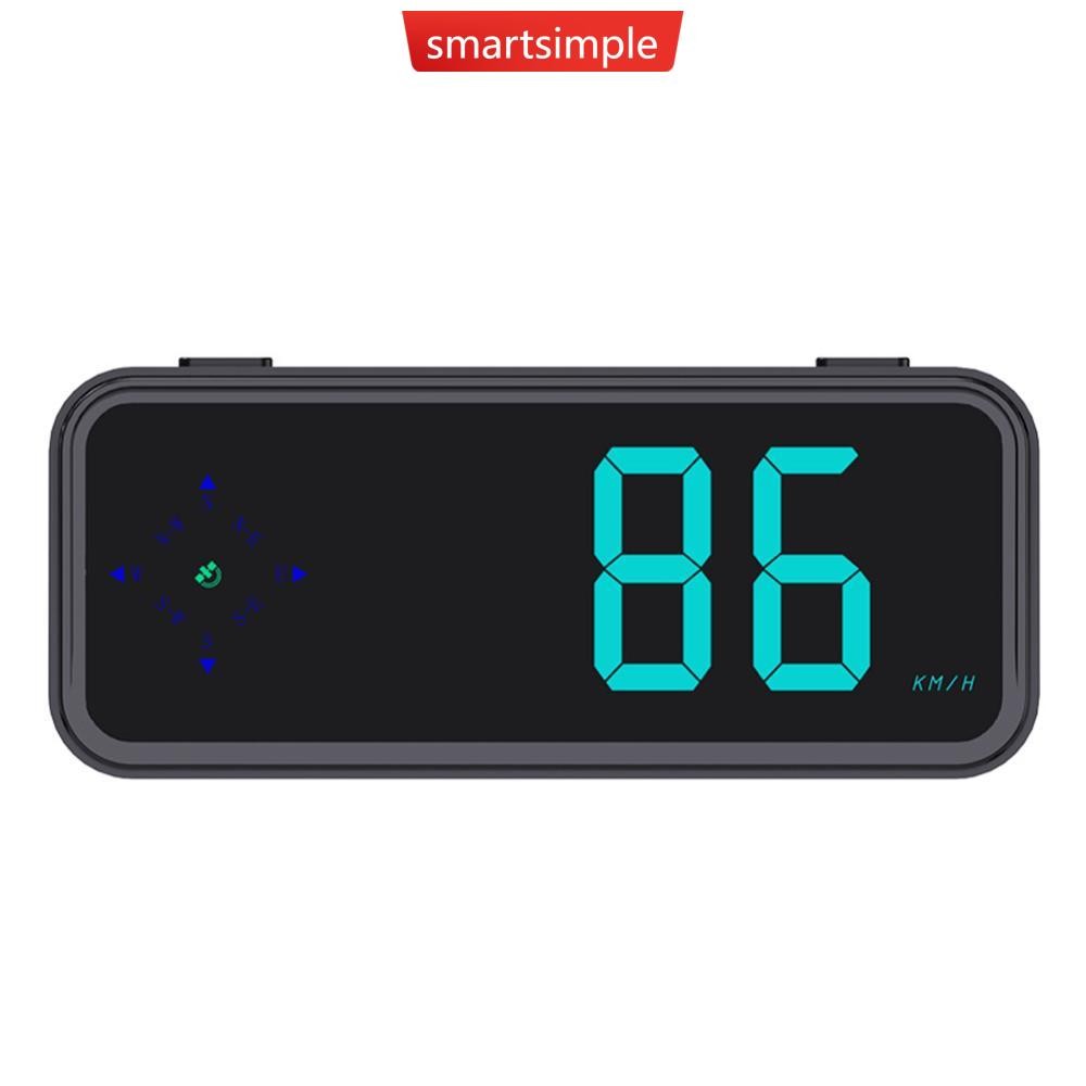 SMARTSIMPLE รถ HUD GPS จอแสดงผล Digital Speedometer เวลานาฬิกา Over-speed Alarm KMH MPH สวิทช์สุนัขอ