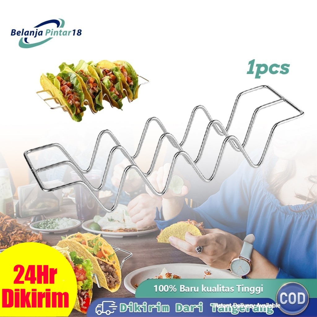 Taco ผู้ถือพิซซ่า Taco สแตนเลส 304 Taco Shell 4 ตารางหนัง Taco Rack Stand Holder พิซซ่า Taco