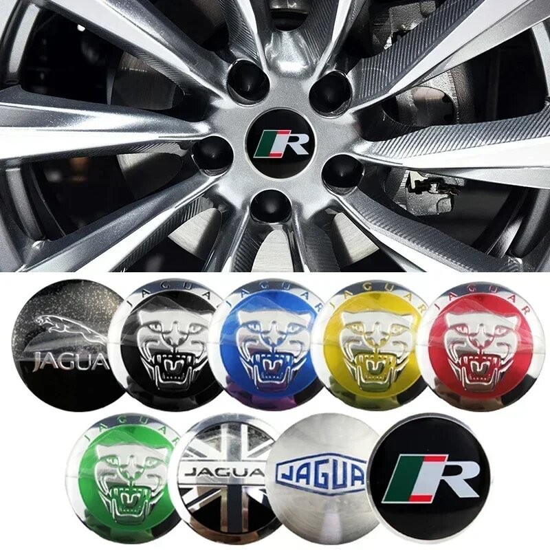 4 ชิ้น 56 มิลลิเมตรรถศูนย์ล้อ Hub Cap สติกเกอร์สัญลักษณ์สําหรับ Jaguar STYPE2000 XK8 XK XKR XFR F-TY