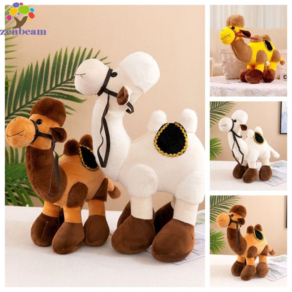 ZENBEAM จําลอง Camel Plush ของเล่น, จําลอง Camel Desert สัตว์ตุ๊กตาของเล่น, Plush Camel ของเล่นการ์ต