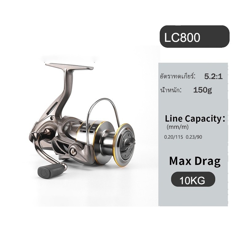 รอกตกปลา รุ่น LC รอกสปินนิ่ง รอกจิ๊กกิ้งโลหะ รอกแคสติ้ง ราคาถูก แรงเบรก 12BB ลากสูงสุด 30 กก. ตลับลูกปืนปลาคาร์ป - รูปที่ 7