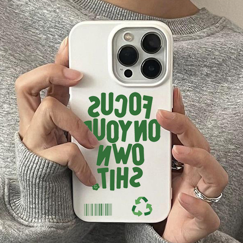 Simple ส่วนบุคคลภาษาอังกฤษพิมพ์เคสโทรศัพท์สําหรับ iPhone 17 16 15 14 13 12 11 Pro Max 17 AIR 14 15 Plus 16E Creative ตัวอักษรสีแดงสีขาว Glossy TPU กันกระแทกนุ่ม