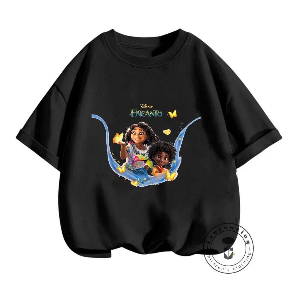 อินเทรนด์ Disney Encanto เสื้อยืดฤดูร้อนสําหรับเด็กนุ่มชุดลําลองหลวมสีทึบและแฟชั่นสตรีทสุดฮอตสําหรับ