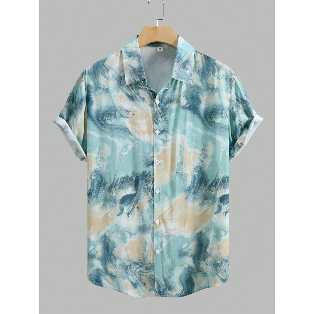 New bestseller summer Hawaiian style short sleeve beachside printed shirt