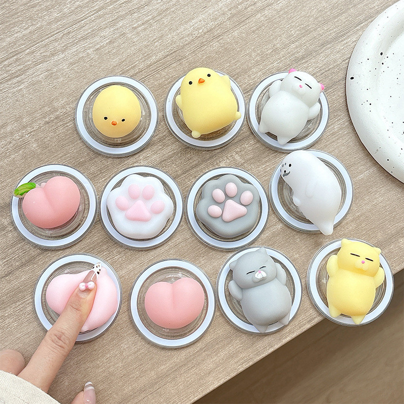 3d น่ารักการ์ตูนรอบแม่เหล็กผู้ถือโทรศัพท์สําหรับ IPhone 16 15 14 13 12 Pro Max 14 Plus พับแหวน Grip ยืดตาราง P2