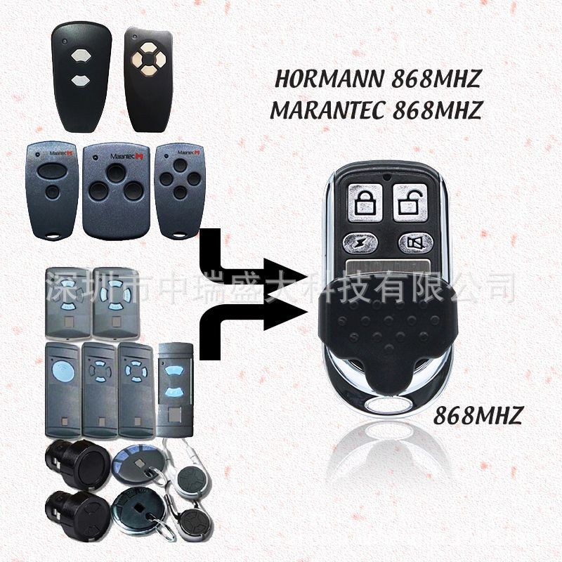 ผู้ผลิตจัดหา E-Commerce HORMANN 868 MARANTEC 868 เครื่องส่งสัญญาณประตูโรงรถรีโมทคอนโทรล 4.6