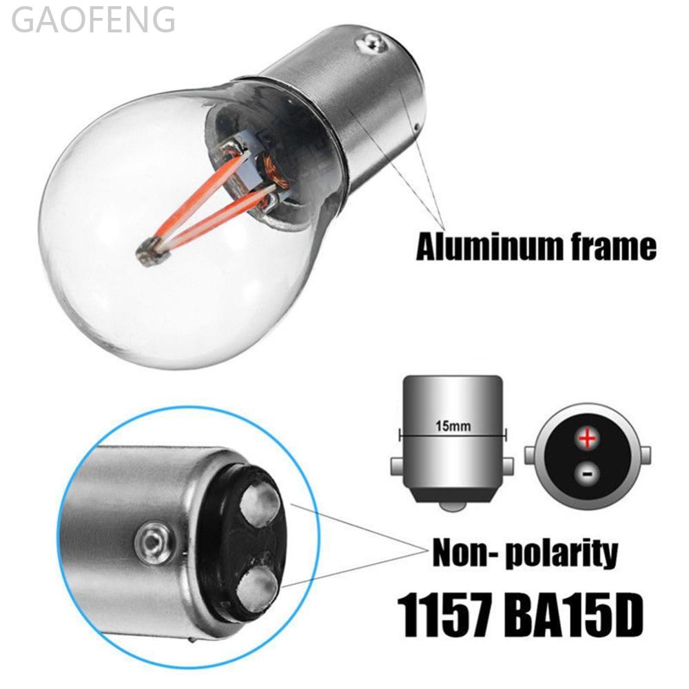 GAOFENG 1 PC 1157 12V BA15D COB LED รถย้อนกลับสํารองไฟท้ายไฟเบรคหลอดไฟ E6F4