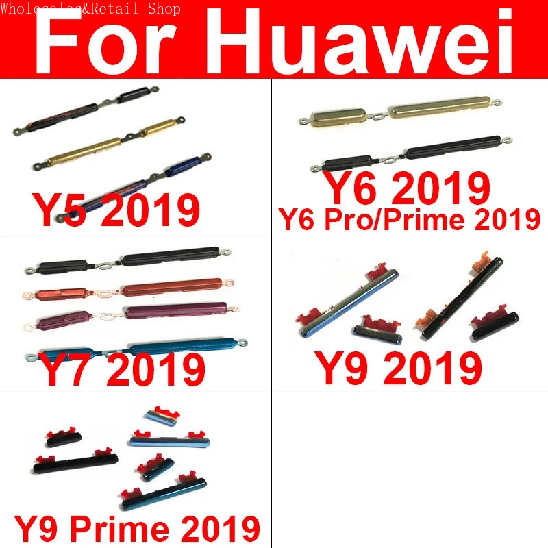 ปุ่มปรับระดับเสียงไฟสําหรับ Huawei Y5 Y6 Y7 Pro Y9 2019 Y6 Pro Y6 Y9 Prime 2019 ปุ่มด้านข้างปุ่ม FHL