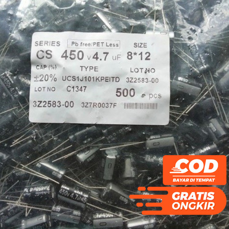 ELCO 4.7UF 450V ELKO 4.7 MICRO 450 VOLT 4.7UF 450V