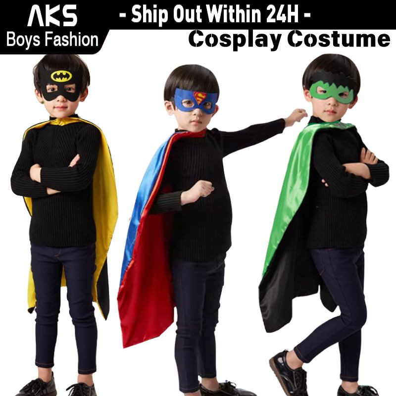 AKS Hero ชุดคอสเพลย์สําหรับเด็กเด็กผู้หญิง, เสื้อคลุมปาร์ตี้เครื่องแต่งกายฮาโลวีน & ผ้าปิดตา