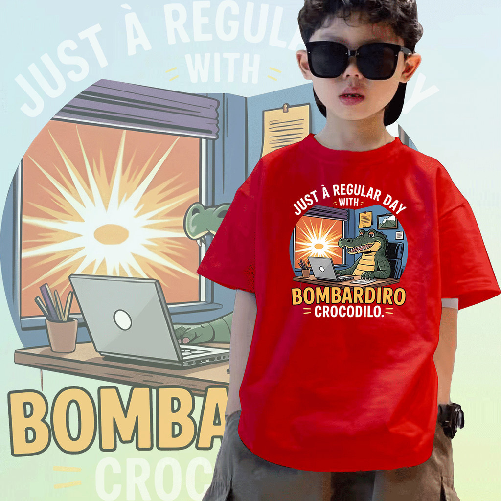 Yout-children เสื้อเด็ก KIDS เด็กผู้หญิง แขนสั้น ผ้าฝ้าย 2-9 ขวบ ลายพิมพ์แฟชั่น 'BOMBARDIRO'